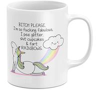 Crunchy Carrots Bitch Please I'm So Fabulous Unicorn Mug Novelty Office Birthday Christmas Coffee Gift Tea Mug Present