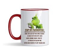 Crunchy Carrots Cup of Fuckoffee Mug - Funny Sarcastic Humour 11 oz Coloured Rim and Handle Cup Rude Adult Gift for Friend Colleague Secret Santa (Red Rim)