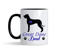 Crunchy Carrots Dog Dad Gift - Great Dane Dad, 11 oz Ceramic Coffee Mug. (Black Inside and Handle)