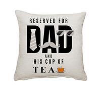 Crunchy Carrots Father’s Day Inspired Reserved for Dad and his Cup of Tea Home Décor, Linen Throw Pillow/Cushion. (Linen Cushion Cover)