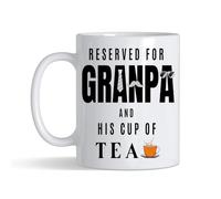 Crunchy Carrots Father’s Day Inspired Reserved for Grandpa and his Cup of Tea 11 oz Ceramic Coffee Mug. (White)