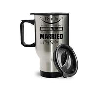 Crunchy Carrots Funny Brother-in-Law Mug - I Smile Because You're My Brother-in-Law I Laugh Because You Married My Sister 14 oz Stainless Steel Insulated Travel Mug. (Silver Travel Mug)