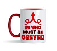 Crunchy Carrots He Who Must Be Obeyed Boss Dad - Funny Quote Mug Mugs Christmas Mugs for Men Teacher, Father in Law 11 oz Mug (Red Inside and Red Handle)