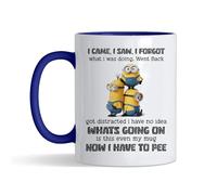 Crunchy Carrots I Came, I Saw, I Forgot Funny 11 Oz Ceramic Coffee Mug for Him, Her, Birthday, Mother’s Day, Father’s Day. (Navy Blue Inside and Handle)