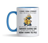 Crunchy Carrots I Came, I Saw, I Forgot Funny 11 Oz Ceramic Coffee Mug for Him, Her, Birthday, Mother’s Day, Father’s Day. (Blue Inside and Handle)