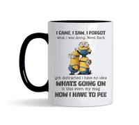 Crunchy Carrots I Came, I Saw, I Forgot Funny 11 Oz Ceramic Coffee Mug for Him, Her, Birthday, Mother’s Day, Father’s Day. (Black Inside and Handle)