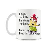 Crunchy Carrots I Might Look Like I'm Doing Nothing but in My Head I'm Very Busy Funny Cartoon White 11 oz Mug