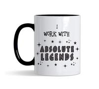 Crunchy Carrots I Work with Absolute Legends Mug - 11 oz Ceramic Coffee Mug for Work Friends, Colleague, Boss, Leaving Job Gifts, Retirement Mug (Black Inside and Handle)