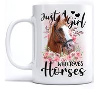 Crunchy Carrots Just a Girl Who Loves Horses Horse Racing & Riding Ceramic White 11Oz Mug Valentine Gift