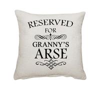 Crunchy Carrots Mother’s Day Cushion - Reserved for Granny's Arse Home Décor, Linen Throw Pillow/Cushion. (Linen Cushion Cover)