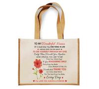 Crunchy Carrots Mother’s Day - To My Wonderful Nanna Love You Always & Forever Eco-friendly Jute Bag, Reusable Shopping Bag (Natural)