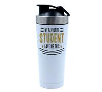 Crunchy Carrots Teachers Gift, My Favourite Student gave me This, Teacher Appreciation Gift, 500 ml Aluminium Shaker Bottle. (White)