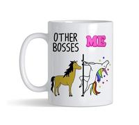 Crunchy Carrots Unicorn Coffee Mug - Other Bosses Vs Me 11 oz Ceramic Coffee Mug - Humour Mug Managers from Employee, Co-Worker - Christmas, Birthday Cup for Boss Lady (White)