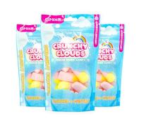 Crunchy Cloud - Squishy Crunch Rhubarb & Custard - Freeze Dried Fruity Candy - Light Airy Crunchy Candies - Fun Party Treat, On-the-Go Snack, Shareable Sweets - Pack of 3