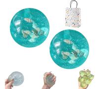 Crunchy Coconut Oil Stress Ball for Desk Relaxation - Slow Rising Squishy Fidget Ball for Focus, Non-Sticky & Odorless Sensory Tool for Adults & in Office or Study (2 Pcs Seashell)