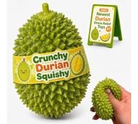 Crunchy Durian Squishy ASMR Sound Inner Bead Fidget Toy, Realistic Spiky Fruit Sensory Squeeze Ball with Crunchy Feel for Adults & Teens