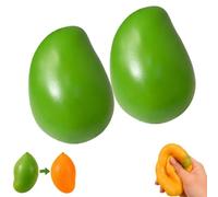 Crunchy Mango Squishy, Chameleon Mango Stress Ball, Slow Rising Crunchy Squishy for Stress Relief, Textured Sensory Ball for Anxiety Management Party Favors (2PCS)
