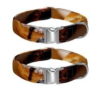 Crunchy Peanut Butter Wafer Rolls Adjustable Pet Collar for Small Medium Large Dogs & Cats, Reflective Strip for Night Safety, Soft Comfort Pad