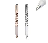 Crunchy Sensory Pen - Geometric Crinkle Design Fidget Pen with 0.5mm Gel Ink, Retractable Writing Tool for School, Office (Gold, Silver)