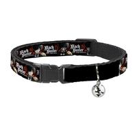 Crunchyroll Cat Collar, Breakaway Collar with Bell, Black Butler Ciel Phantomhive Fork Pose and Title Logo, 8.5 to 12 Inches 0.5 Inch Wide