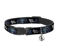 Crunchyroll Cat Collar, Breakaway Collar with Bell, Black Butler Five Character Group Pose and Title Logo Black, 8.5 to 12 Inches 0.5 Inch Wide