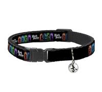 Crunchyroll Cat Collar, Breakaway Collar with Bell, Black Butler House Heads Silhouettes and Logo Multi Color, 8.5 to 12 Inches 0.5 Inch Wide