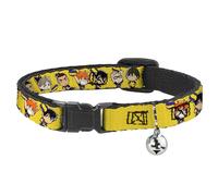 Crunchyroll Cat Collar, Breakaway Collar with Bell, Haikyu Chibi Volleyball Player Warm Up Pose Yellow, 8.5 to 12 Inches 0.5 Inch Wide