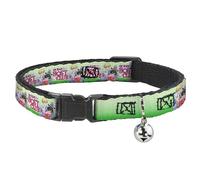 Crunchyroll Cat Collar, Breakaway Collar with Bell, Ouran Host Club Haruhi and Friends Group Pose and Logo Greens, 8.5 to 12 Inches 0.5 Inch Wide