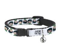 Crunchyroll Cat Collar, Breakaway Collar with Bell, The Apothecary Diaries Chibi Maomao Expressions Flip White, 8.5 to 12 Inches 0.5 Inch Wide