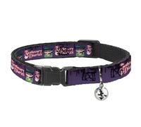 Crunchyroll Cat Collar, Breakaway Collar with Bell, The Apothecary Diaries Chibi Maomao Pose and Logo Purple, 8.5 to 12 Inches 0.5 Inch Wide