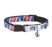 Crunchyroll Cat Collar, Breakaway Collar with Bell, The Apothecary Diaries Gyokuyo and Lihua Blocks Pink Blue, 8.5 to 12 Inches 0.5 Inch Wide
