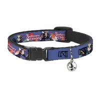 Crunchyroll Cat Collar, Breakaway Collar with Bell, The Apothecary Diaries Jinshi and Maomao Pose and Logo Purple, 8.5 to 12 Inches 0.5 Inch Wide