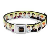 Crunchyroll Pet Collar, Dog Collar Metal Seatbelt Buckle, Haikyu Six Volleyball Team Player Pairs Line Up Yellows, 11 to 16.5 Inches 1.0 Inch Wide