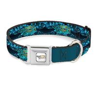 Crunchyroll Pet Collar, Dog Collar Metal Seatbelt Buckle, Mushoku Tensei Manatite Hydra Magic Crystal Scene Blues, 9.5 to 13 Inches 1.0 Inch Wide