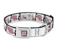Crunchyroll Pet Collar, Dog Collar Metal Seatbelt Buckle, Ouran High School Seven Character Group Pose and Logo White, 20 to 31 Inches 1.5 Inch Wide