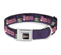 Crunchyroll Pet Collar, Dog Collar Metal Seatbelt Buckle, The Apothecary Diaries Chibi Maomao Pose and Logo Purple, 16 to 23 Inches 1.5 Inch Wide