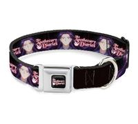 Crunchyroll Pet Collar, Dog Collar Metal Seatbelt Buckle, The Apothecary Diaries Jinshi Pose and Title Logo Black, 15 to 24 Inches 1.0 Inch Wide