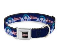 Crunchyroll Pet Collar, Dog Collar Metal Seatbelt Buckle, The Apothecary Diaries Maomao Hands Out Pose and Logo Purples, 9.5 to 13 Inches 1.0 Inch Wide