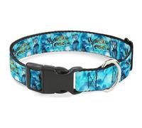 Crunchyroll Pet Collar, Dog Collar Plastic Buckle, Mushoku Tensei Rudeus and Roxy Pose and Title Logo Blues, 8.5 to 12 Inches 0.5 Inch Wide