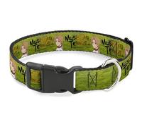 Crunchyroll Pet Collar, Dog Collar Plastic Buckle, Mushoku Tensei Rudeus Greyrat Pose and Title Logo Green, 9.5 to 13 Inches 1.0 Inch Wide