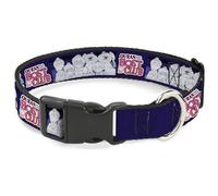 Crunchyroll Pet Collar, Dog Collar Plastic Buckle, Ouran High School Host Club Character Doodle and Logo Violet, 13 to 17 Inches 1.5 Inch Wide