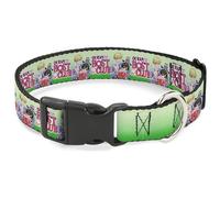 Crunchyroll Pet Collar, Dog Collar Plastic Buckle, Ouran Host Club Haruhi and Friends Group Pose and Logo Greens, 9.5 to 13 Inches 1.0 Inch Wide