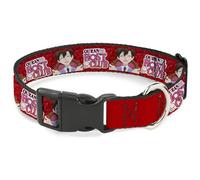 Crunchyroll Pet Collar, Dog Collar Plastic Buckle, Ouran Host Club Haruhi Smiling Pose with Roses and Logo Reds, 7 to 8.5 Inches 0.5 Inch Wide