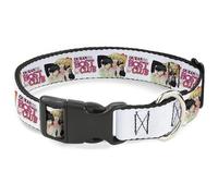 Crunchyroll Pet Collar, Dog Collar Plastic Buckle, Ouran Host Club Kyoya Haruhi and Antoinette Pose White, 9.5 to 13 Inches 1.0 Inch Wide