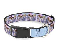 Crunchyroll Pet Collar, Dog Collar Plastic Buckle, Ouran Host Club Seven Character Sushi Dining Pose Pink Blue, 9.5 to 14.5 Inches 0.5 Inch Wide