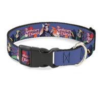 Crunchyroll Pet Collar, Dog Collar Plastic Buckle, The Apothecary Diaries Jinshi and Maomao Pose and Logo Purple, 13 to 17 Inches 1.5 Inch Wide