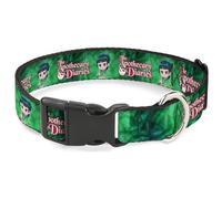 Crunchyroll Pet Collar, Dog Collar Plastic Buckle, The Apothecary Diaries Maomao Grinding Pose and Logo Greens, 20 to 31 Inches 1.5 Inch Wide