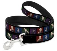 Crunchyroll Pet Leash, Dog Leash, Black Butler House Head Pose Blocks Black Multi Color, 6 Feet Long 1.0 Inch Wide