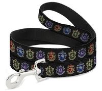 Crunchyroll Pet Leash, Dog Leash, Black Butler Public School Arc House Crest Icons Black, 4 Feet Long 1.0 Inch Wide