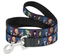 Crunchyroll Pet Leash, Dog Leash, Black Butler Six Character Pose Blocks Multi Color, 4 Feet Long 1.5 Inch Wide
